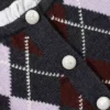 Grey Argyle Embellished Cardigan