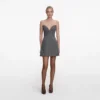 Grey Bandeau Herringbone Mini Dress Grey Bandeau Herringbone Mini Dress