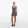 Grey Bandeau Herringbone Mini Dress Grey Bandeau Herringbone Mini Dress