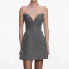 Grey Bandeau Herringbone Mini Dress Grey Bandeau Herringbone Mini Dress