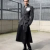 Grey Double Breasted Flower Blazer