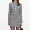 Grey Fluffy Crystal Trim Cardigan Grey Fluffy Crystal Trim Cardigan