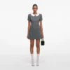 Grey Herringbone Collared Mini Dress Grey Herringbone Collared Mini Dress