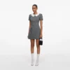 Grey Herringbone Collared Mini Dress Grey Herringbone Collared Mini Dress