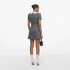 Grey Herringbone Collared Mini Dress Grey Herringbone Collared Mini Dress