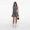 Grey Herringbone Flared Mini Dress Grey Herringbone Flared Mini Dress