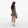 Grey Herringbone Flared Mini Dress Grey Herringbone Flared Mini Dress
