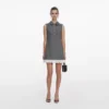 Grey Herringbone Mini Dress