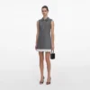 Grey Herringbone Mini Dress