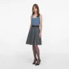 Rhinestone Denim Crop Top