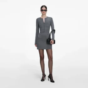Grey Knit Playsuit Mini Dress
