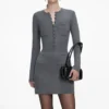 Grey Knit Playsuit Mini Dress