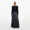 Grey Pleated Maxi Skirt
