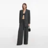 Grey Rhinestone Pinstripe Trousers Grey Rhinestone Pinstripe Trousers