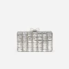 Grey Satin Crystal Clutch Bag