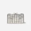 Grey Satin Crystal Clutch Bag