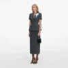Grey Tailored Flower Detail Midi Dress