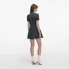 Grey Tailored Flower Detail Mini Dress