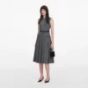 Grey Tailored Pleated Midi Dress Grey Tailored Pleated Midi Dress