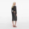 Gunmetal Rhinestone Midi Skirt