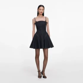 Indigo Denim Bow Mini Dress
