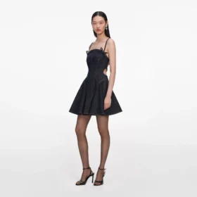 Indigo Denim Bow Mini Dress
