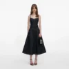 Indigo Denim Flared Midi Dress