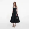 Indigo Denim Flared Midi Dress