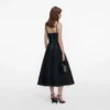 Indigo Denim Flared Midi Dress