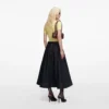 Indigo Denim Flared Midi Skirt