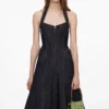 Indigo Denim Halterneck Midi Dress
