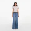 Light Blue Rhinestone Stripe Denim Jeans
