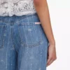 Light Blue Rhinestone Stripe Denim Jeans