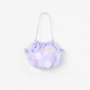 Lilac Flower Embellished Pouch Bag