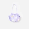 Lilac Flower Embellished Pouch Bag