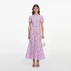 Lilac Lace Midi Dress