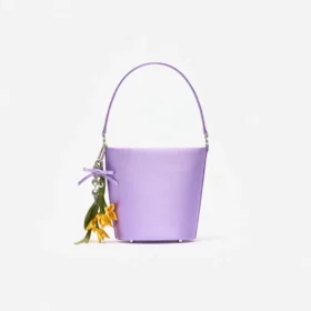Lilac Satin Bucket Bag