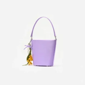 Lilac Satin Bucket Bag