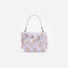 Lilac Satin Floral Beaded Tote Bag