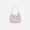 Lilac Satin Floral Beaded Tote Bag