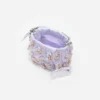 Lilac Satin Floral Beaded Tote Bag
