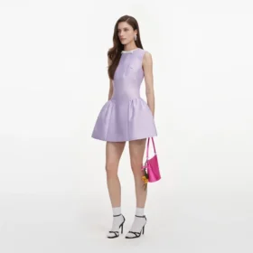 Lilac Taffeta Mini Dress