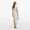 Lime Boucle Midi Dress