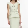Lime Boucle Midi Dress