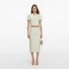 Lime Boucle Midi Skirt