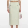 Lime Boucle Midi Skirt