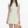 Lime Boucle Mini Dress Lime Boucle Mini Dress