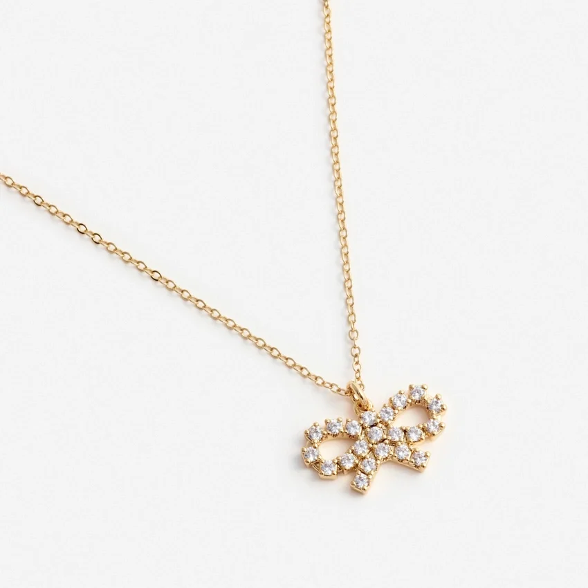 Micro Gold Bow Necklace Micro Gold Bow Necklace