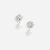 Mini Crystal Flower Pearl Earrings Mini Crystal Flower Pearl Earrings