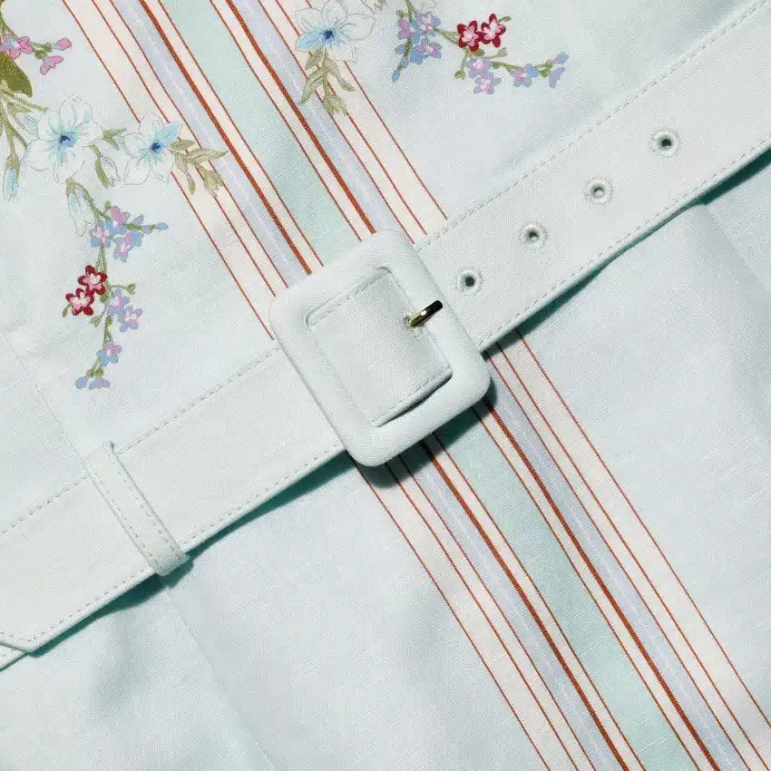 Mint Floral Linen Midi Dress Mint Floral Linen Midi Dress